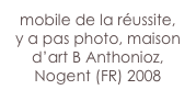 mobile de la réussite,
y a pas photo, maison d’art B Anthonioz,
Nogent (FR) 2008