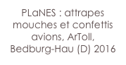 PLaNES : attrapes mouches et confettis avions, ArToll,
Bedburg-Hau (D) 2016